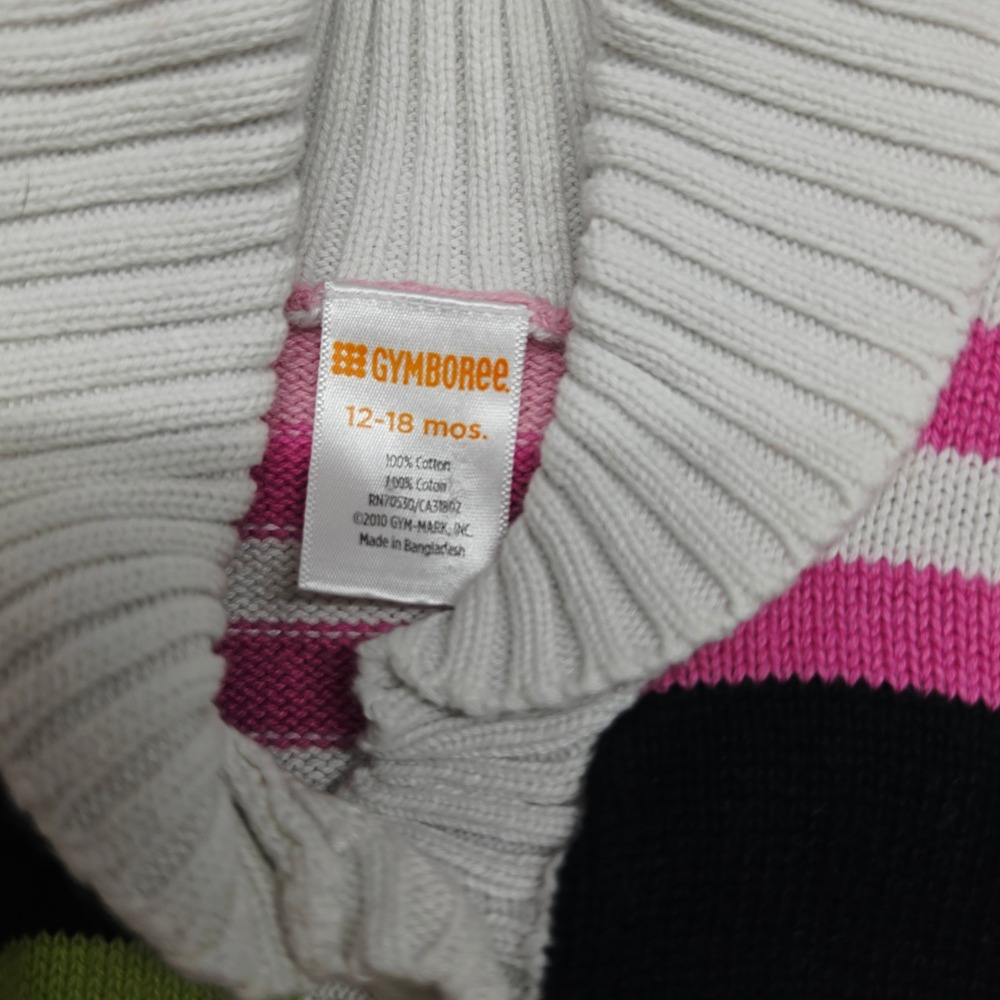Gymboree Cardigan and Jeans Set Kids 12-18 Months Multi-Color Striped Denim - Picture 4 of 10